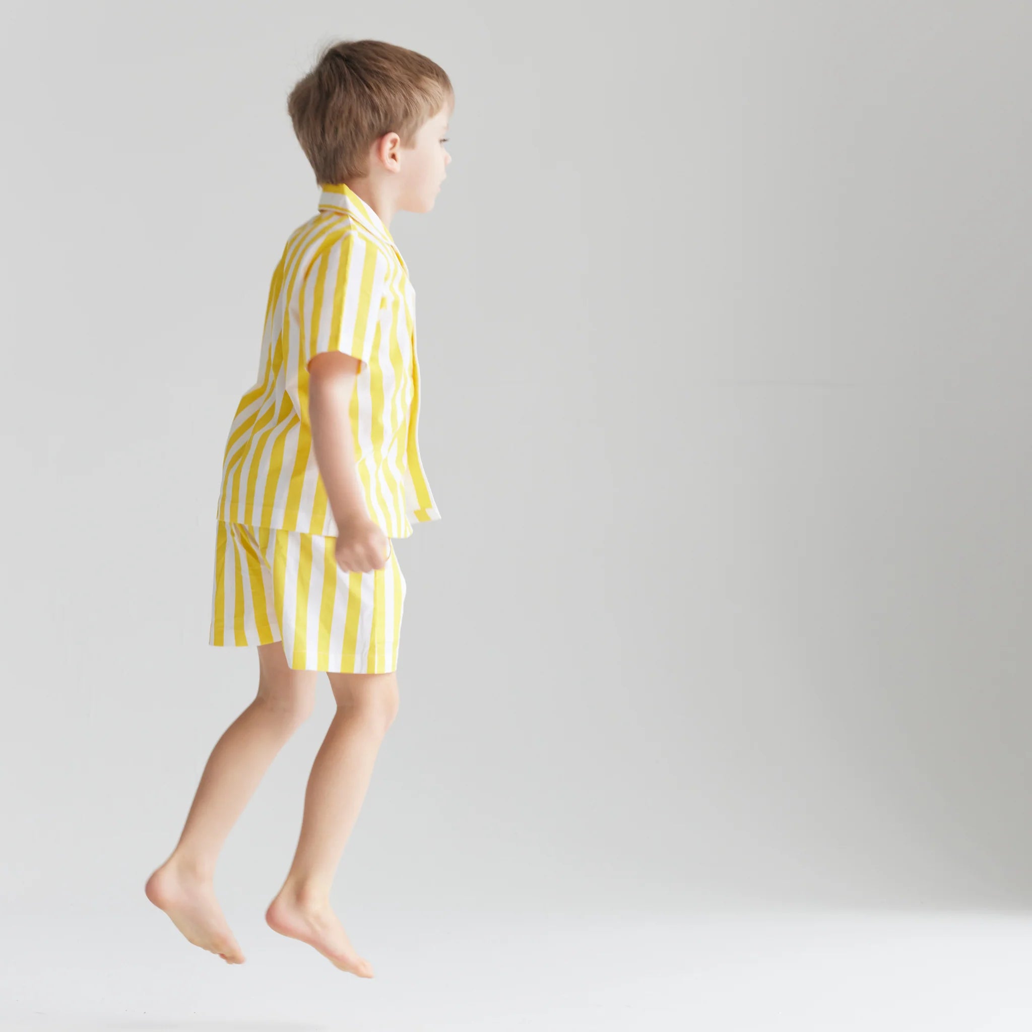 Piccolo Children's Striped Shorty PJ's Yellow