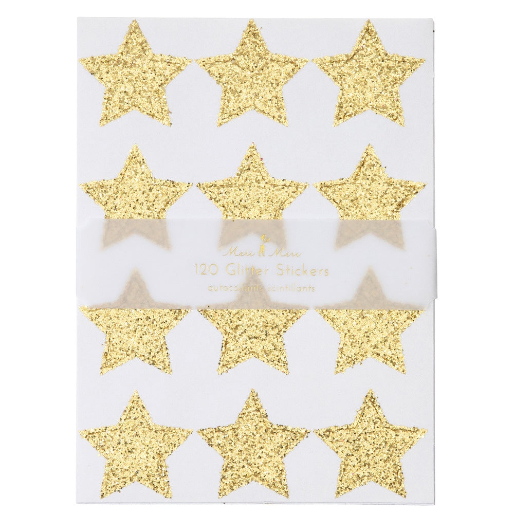 Meri Meri Gold Glitter Star Sticker Sheets