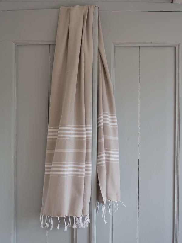 Hammam Towel 210x100cm Grey Beige Striped