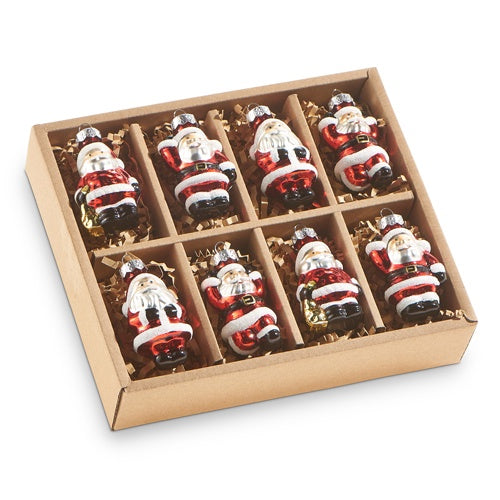 Box Set of Mini Santa Ornaments