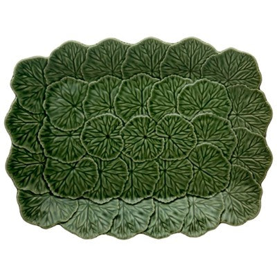 Bordallo Geranium Relief Platter 39 Green