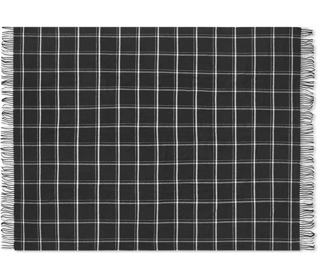 Pendleton 5th Avenue Black Windowpane Throw 137x190cm