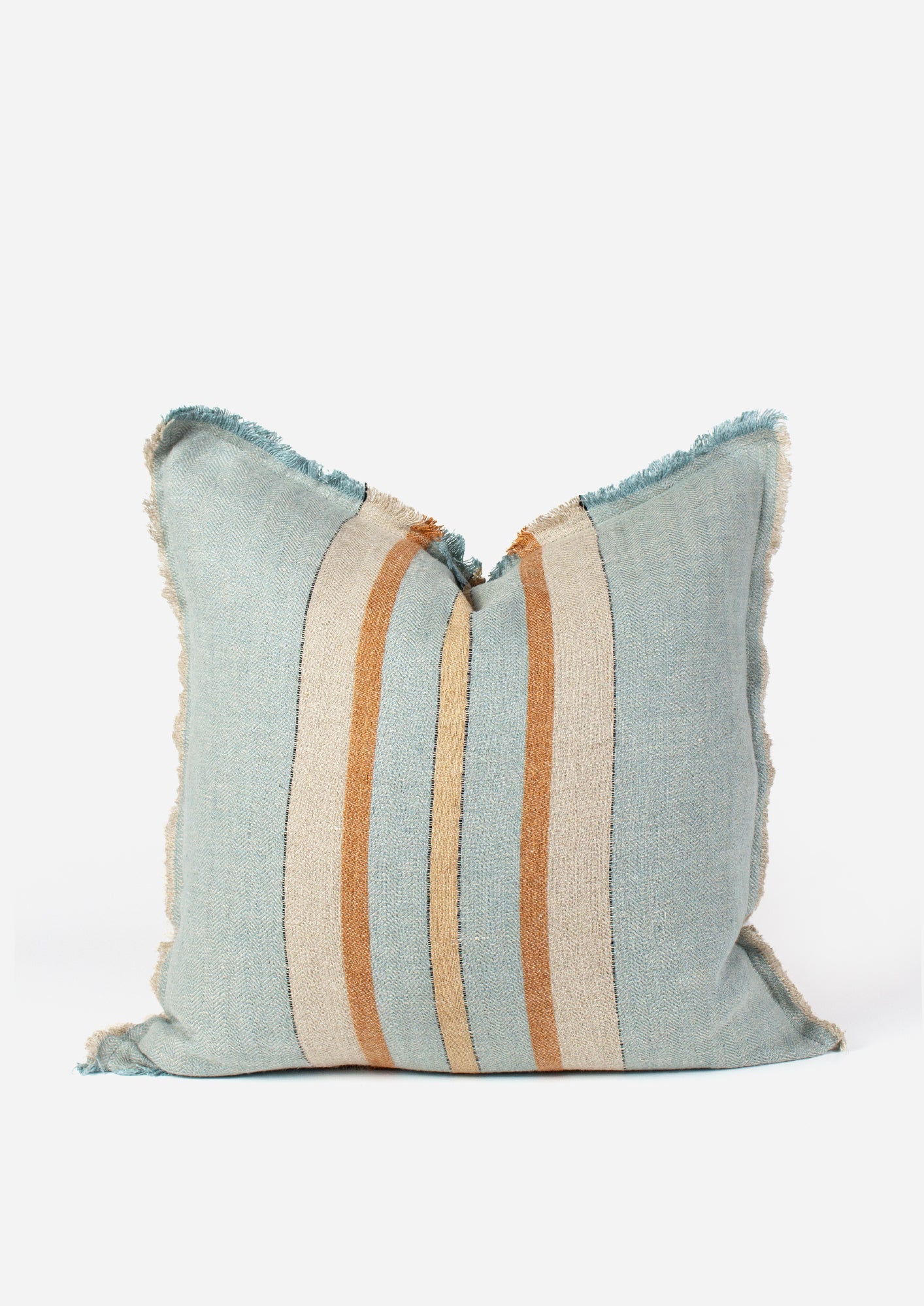 Herringbone Linen Cushion Cover Blue