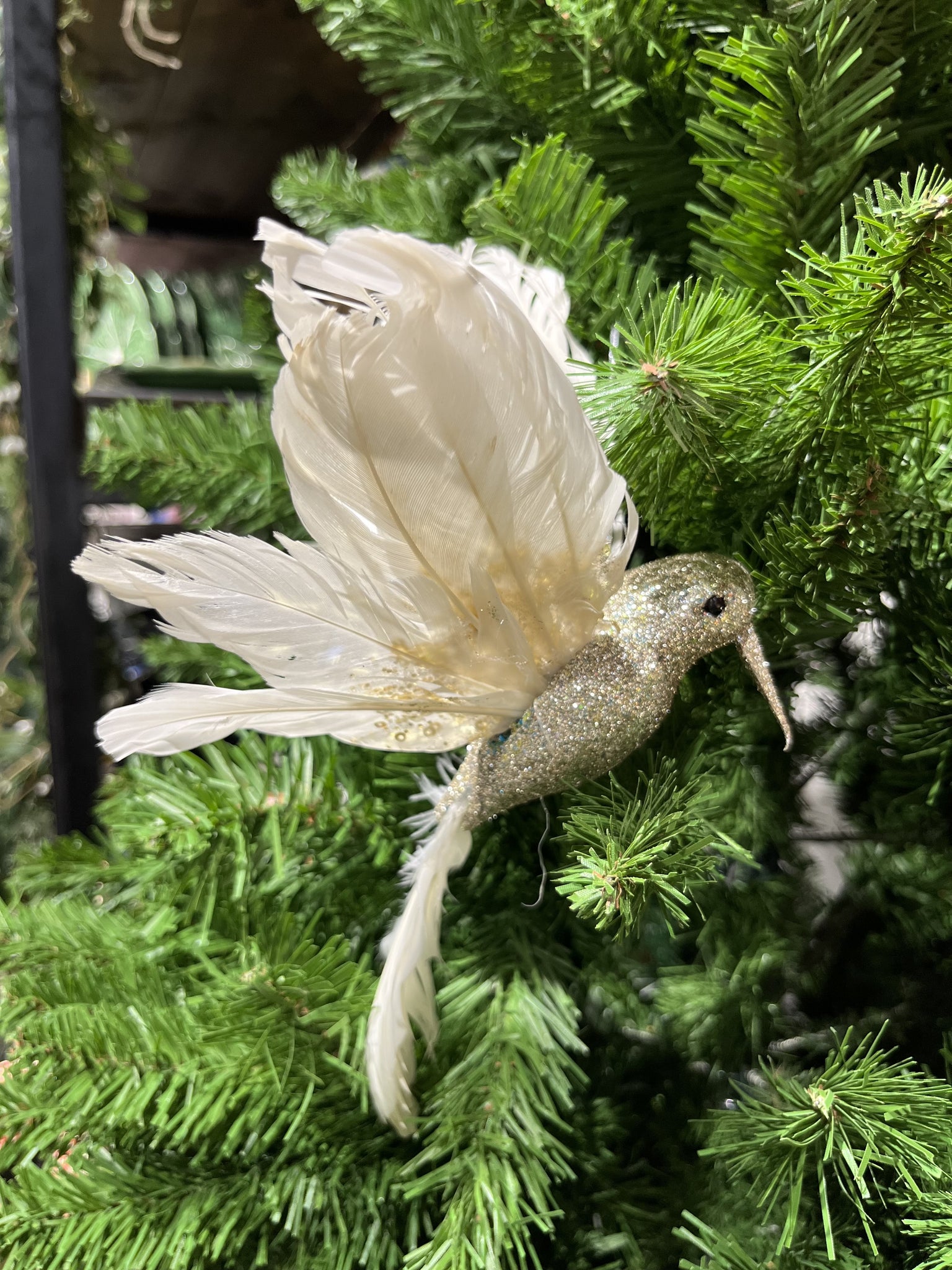 Christmas Decoration Hummingbird Champagne Large