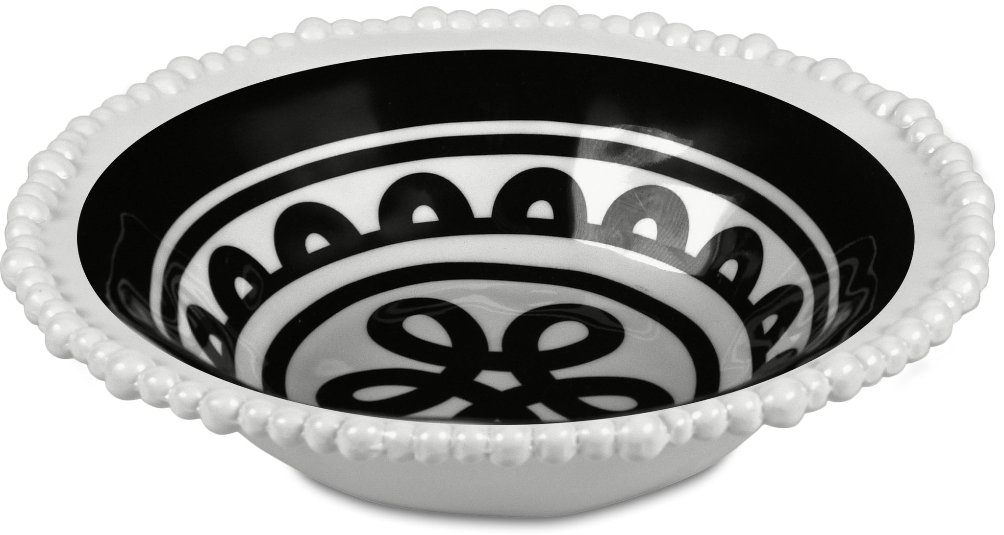 Baci Melamine Black & White Bowl