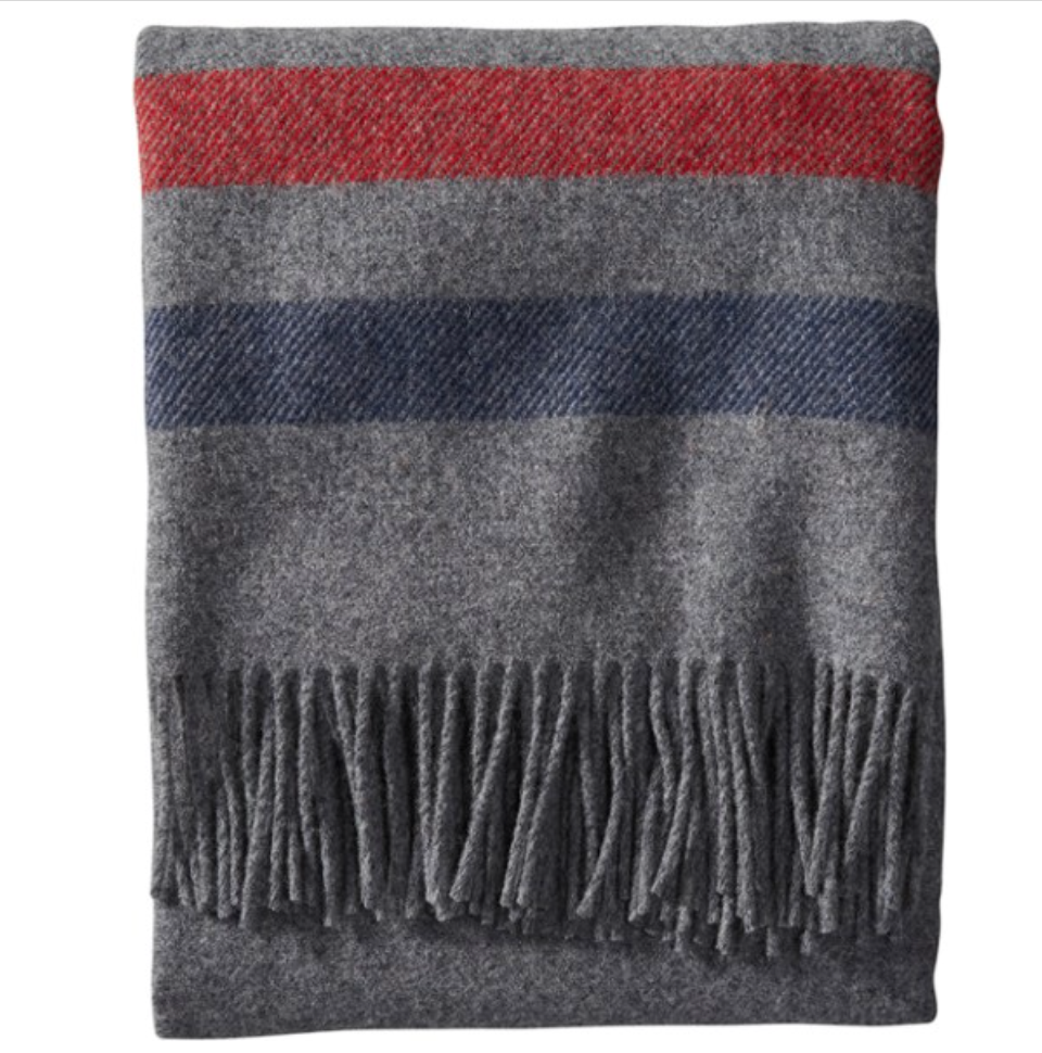 Pendleton Eco Wise Washable Throw Grey Stripe