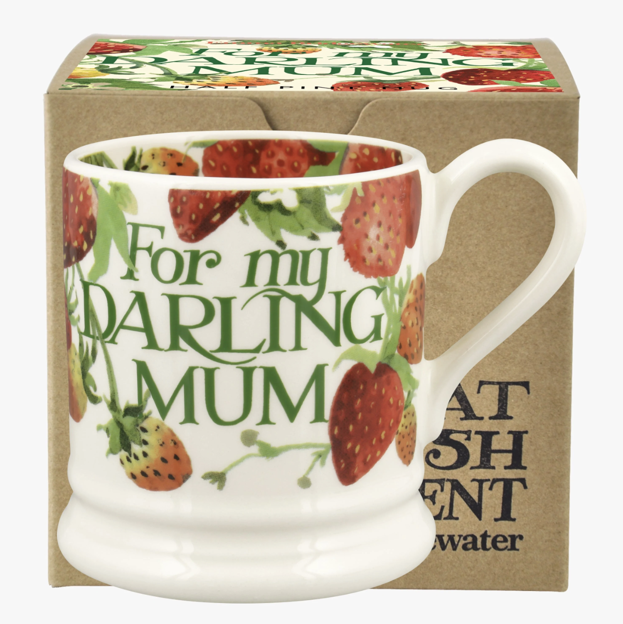 Emma Bridgewater Strawberries Darling Mum 1/2 Pint Mug Boxed