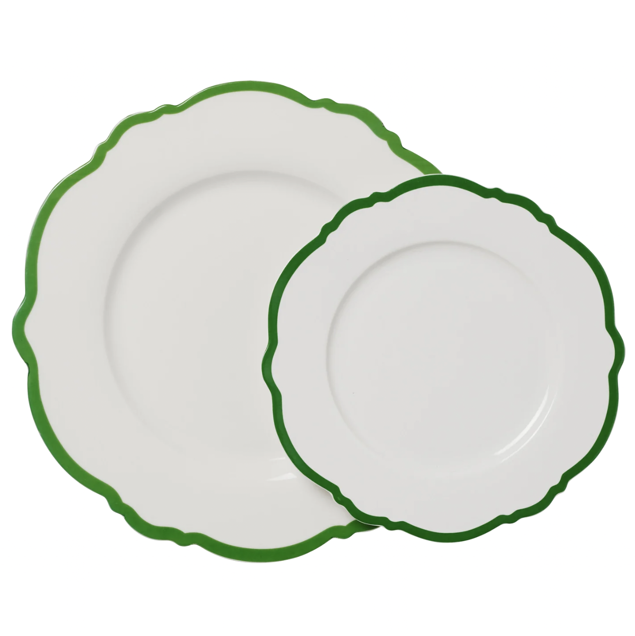 In the Round House Wave Dinner Plate Green Set of 4