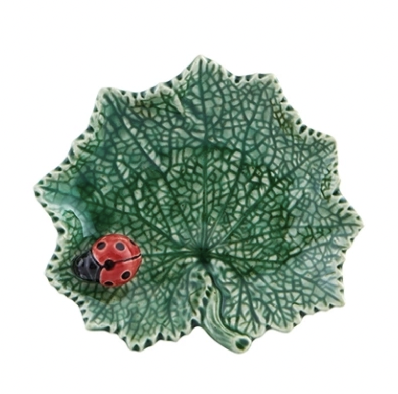 Bordallo Ragwort Leaf with Ladybug