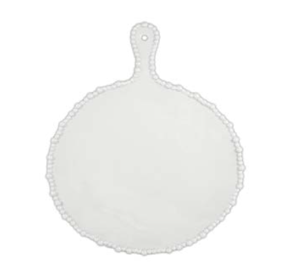 Baci Melamine White Round Platter w.Handle