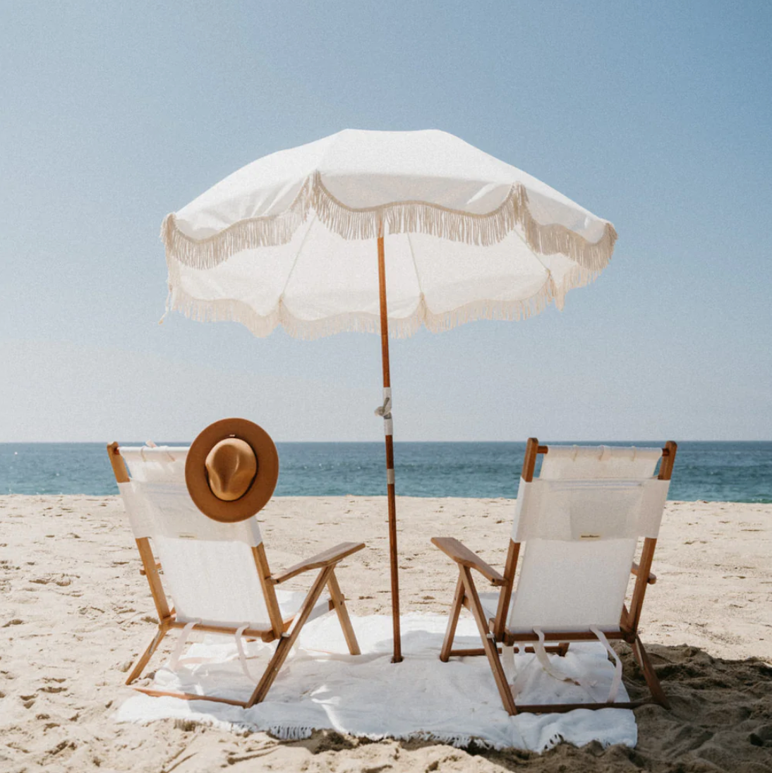 Business and Pleasure Premium Beach Umbrella Antique White