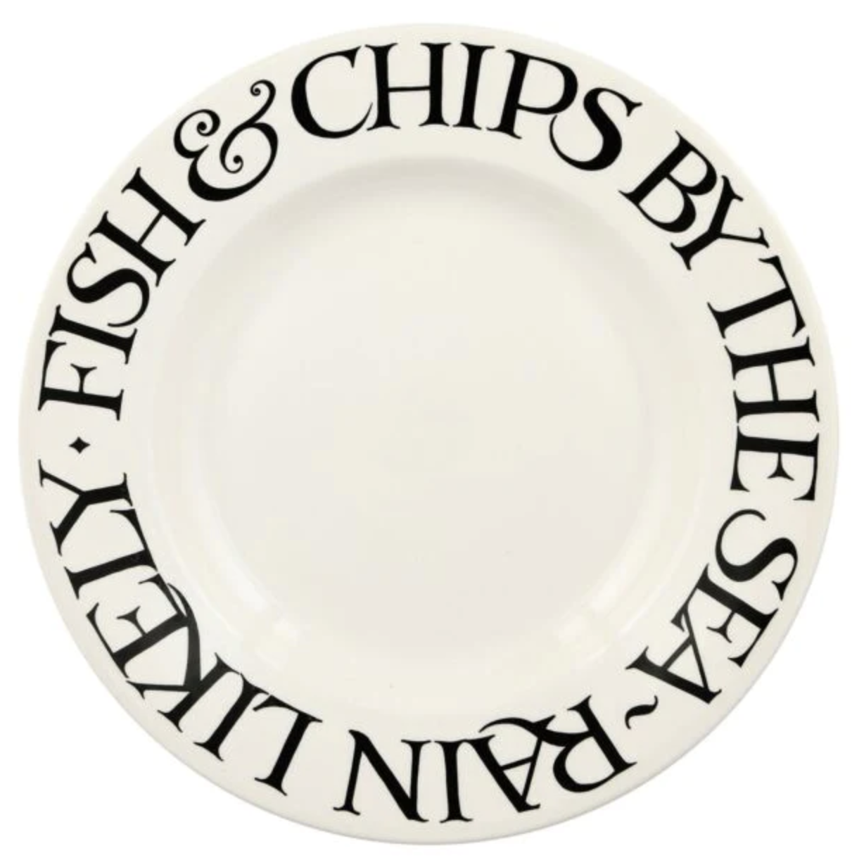 Emma Bridgewater Black Toast Fish & Chips 10 1/2" Plate
