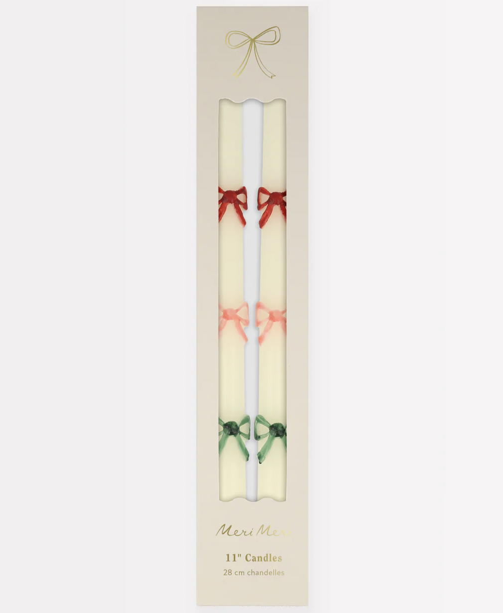 Meri Meri Multi Colour Bow Taper Candle