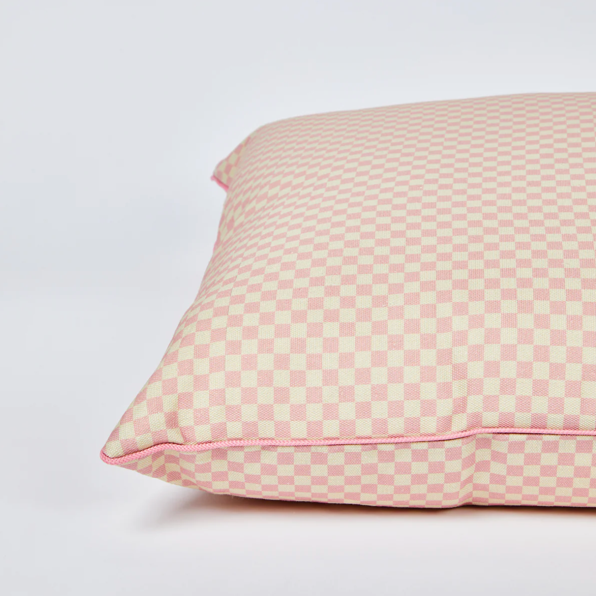 Bonnie and Neil Tiny Checkers Pink Outdoor Cushion 60x60cm