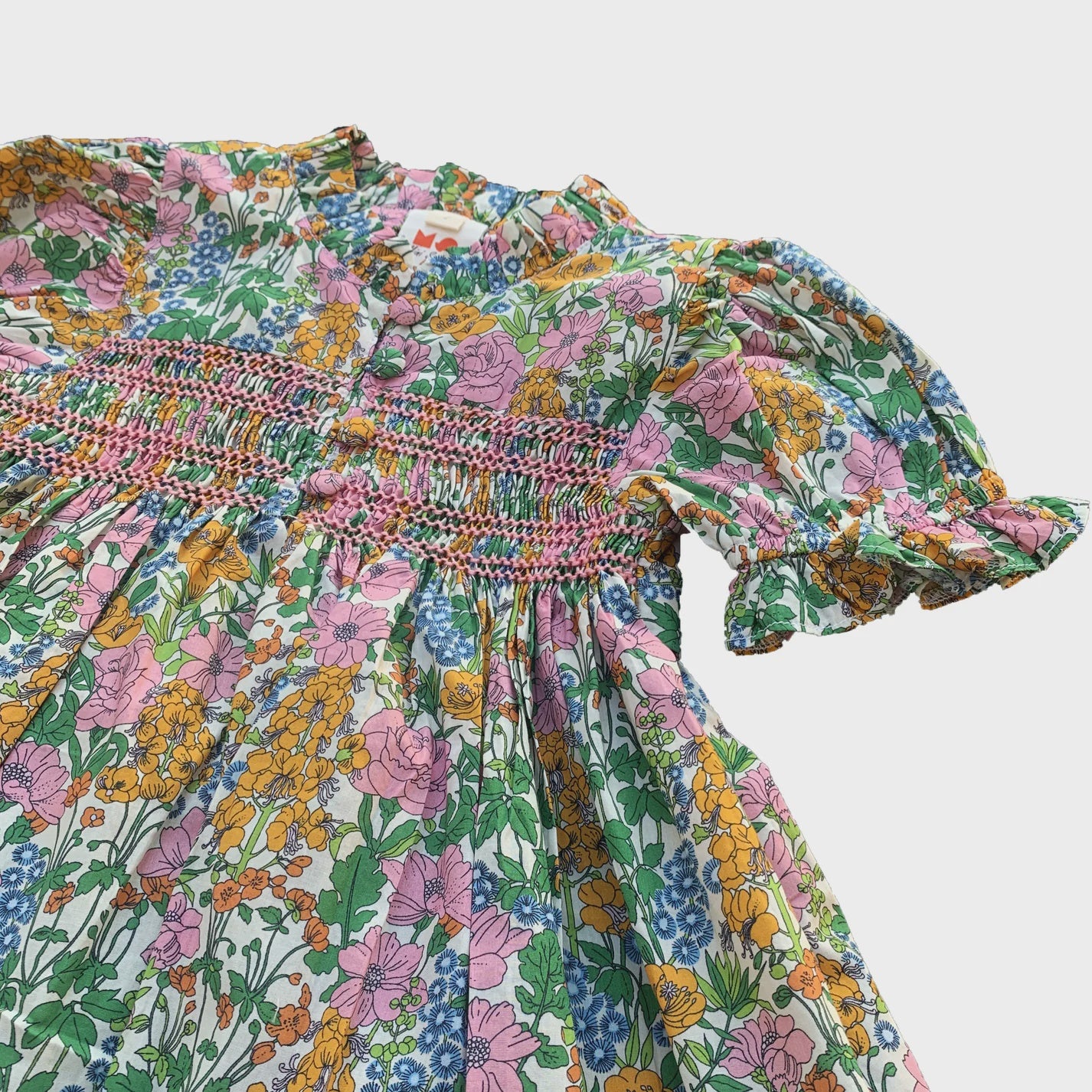 Multi Coloured Floral Smocked Dress 2