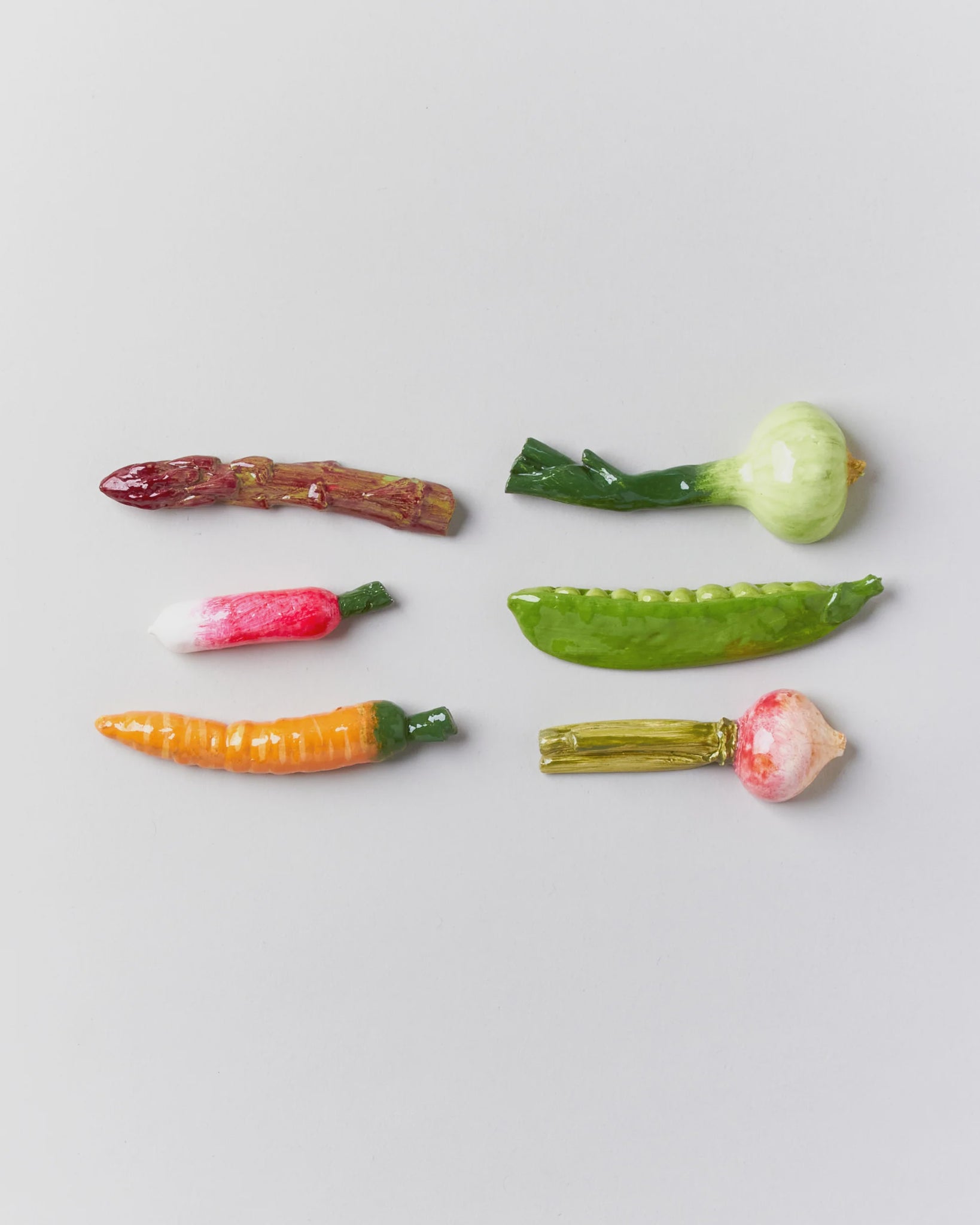 La Galine Vegetables Knife Rest Set of Six Shiny Pea